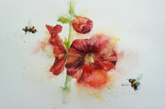 How to paint Hollyhocks