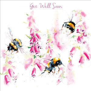 Get well soon card ( Foxglove Buzz)  Single Card