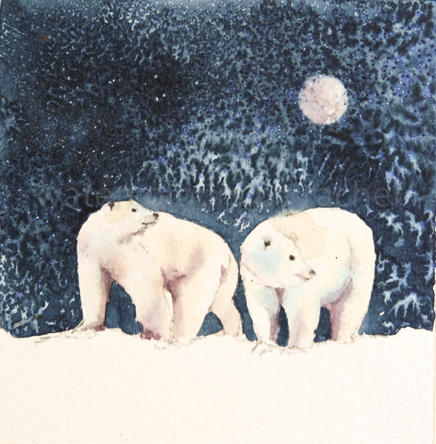 ***NEW***  INDIGO COLLECTION - Small Framed original Polar Bears