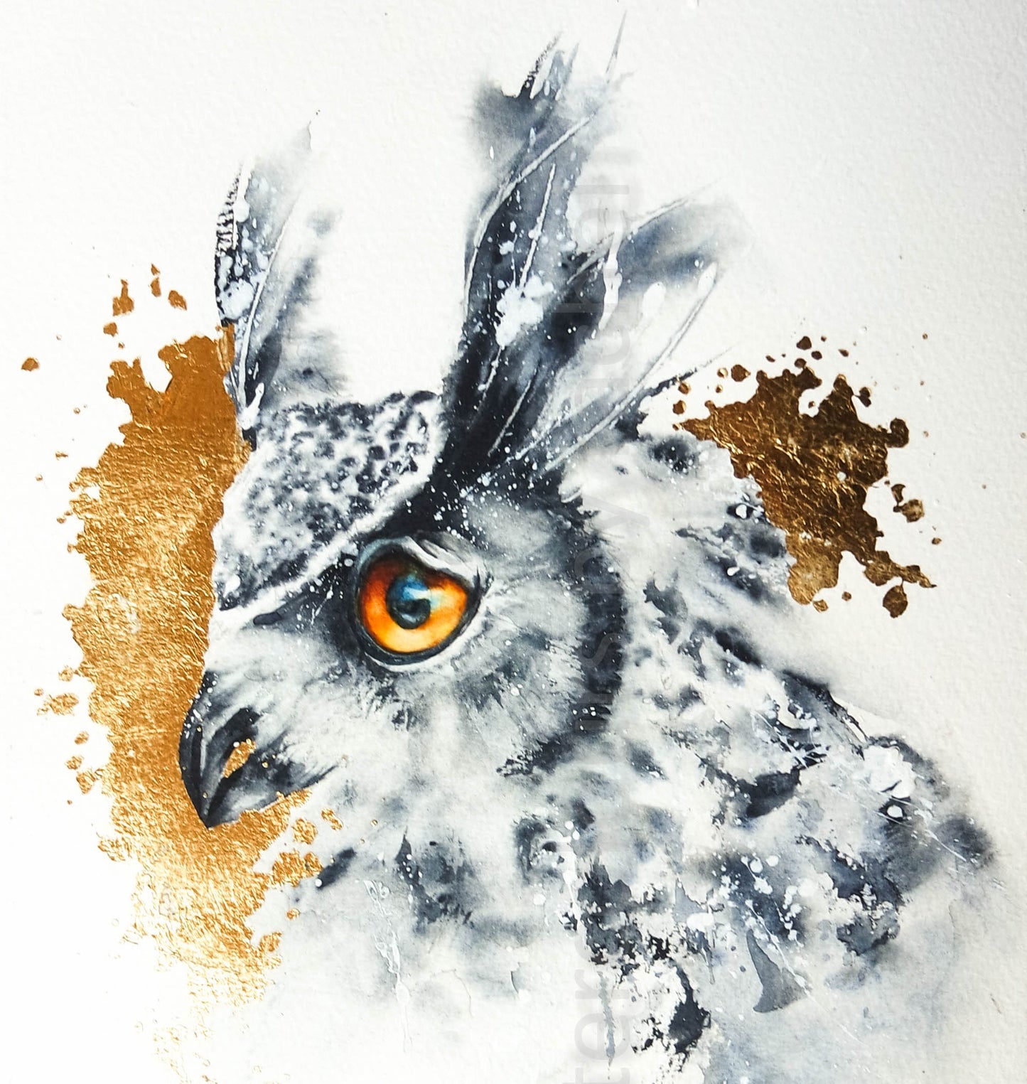 Eagle Owl with added Gold