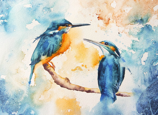 ***NEW*** A pair of misty morning kingfishers